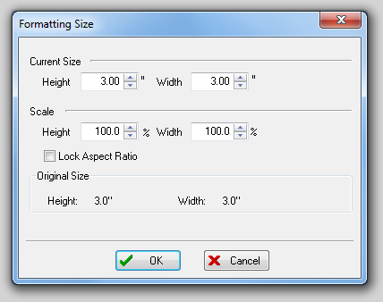 图 8.32  Formatting Size Dialog (格式化尺寸对话框)